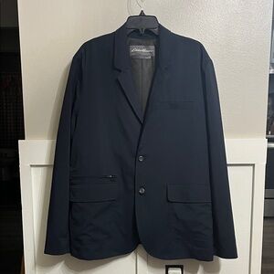 Eddie Bauer Ultimate Voyager Travel Blazer navy nylon/spandex flex fabric sz 48